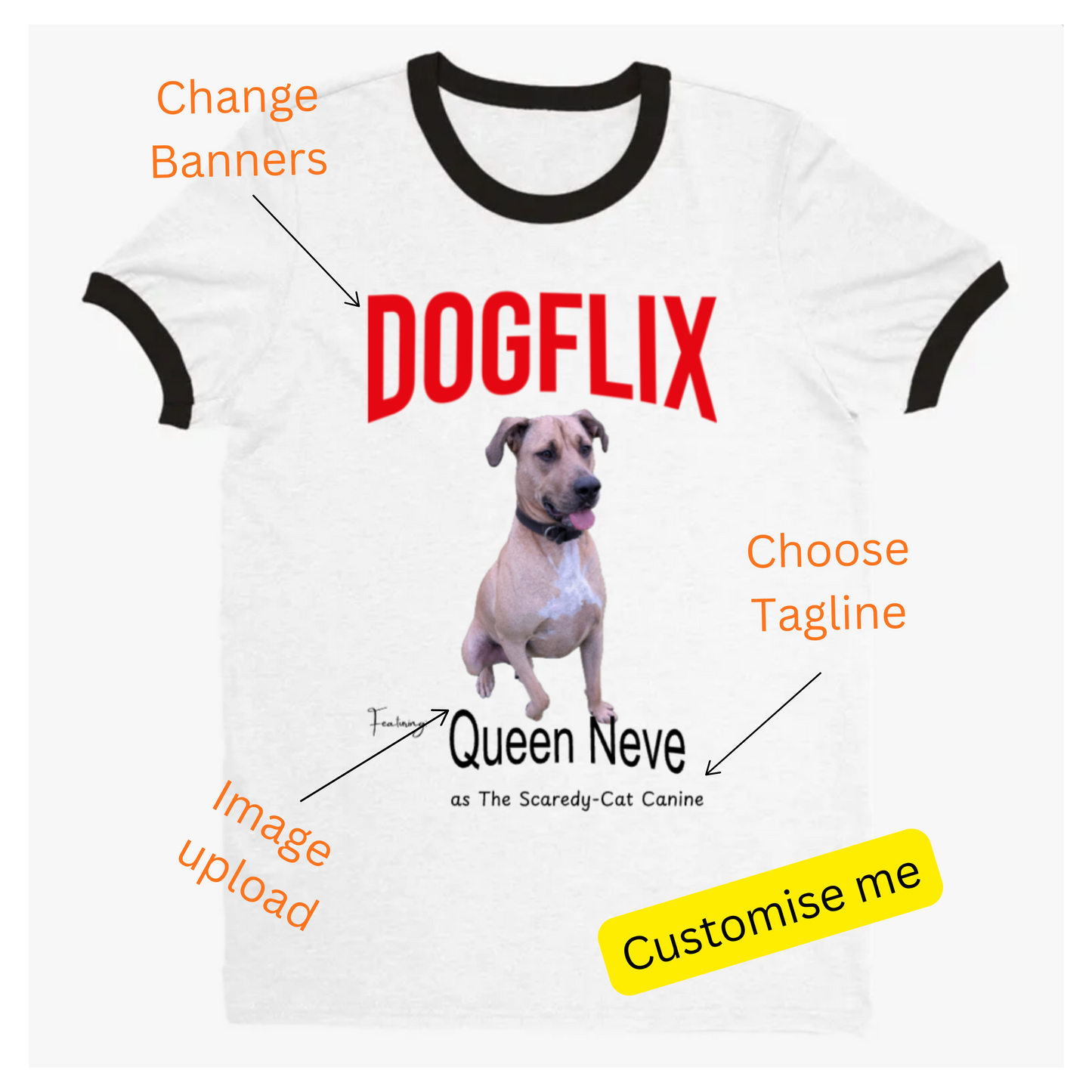 T-shirt - PetFlix - Gift For Dog & Cat Lovers, Personalised Unisex T-Shirt