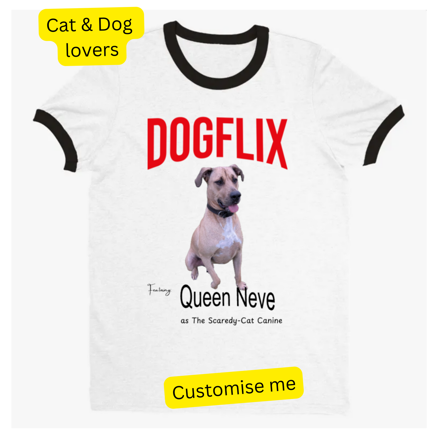 T-shirt - PetFlix - Gift For Dog & Cat Lovers, Personalised Unisex T-Shirt