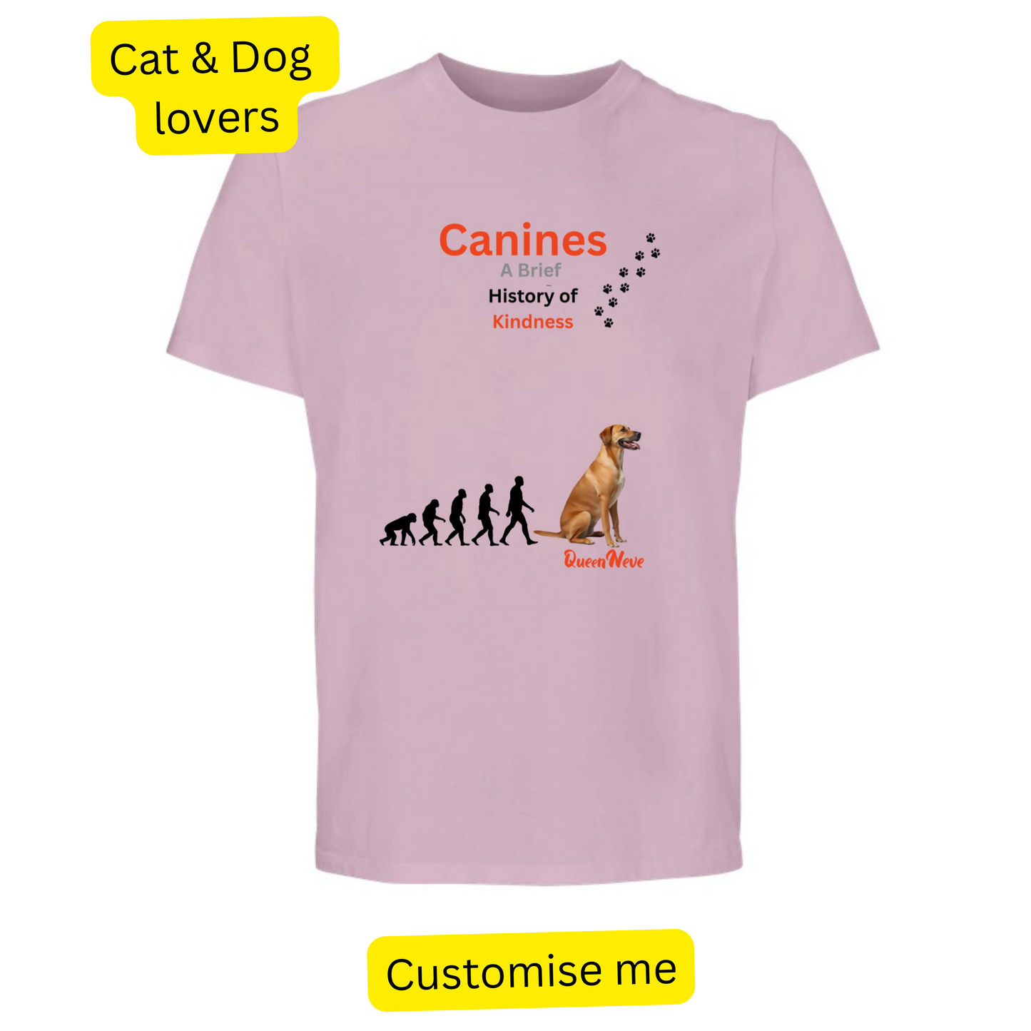 TShirt - History of Canines / Felines - Personalisable Gift for Dog and Cat Lovers