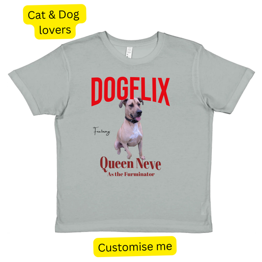 T-shirt - PetFlix - Kids T-shirt - Gift For Dog & Cat Lovers, Personalised Youth T-Shirt