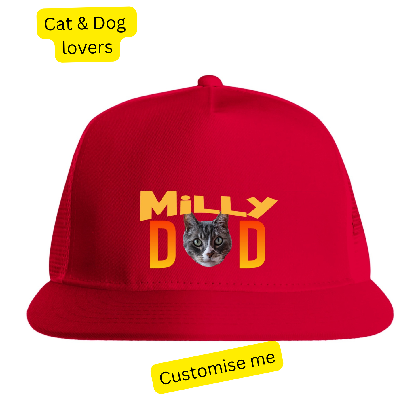 Custom Photo Your Pet's Face & Name - Dog & Cat Personalized Custom Cap - Gift For Pet Owners, Pet Lovers