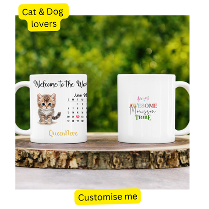 Ceramic Mug - Celebrate New Family Pet - Personalised with Cat and Dog photos
