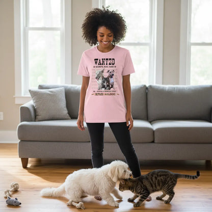 Custom-pet-shirt-Wanted - upload-one-or-three-pets-gift-for-dog-cat-lovers-personalized-unisex-t-shirt