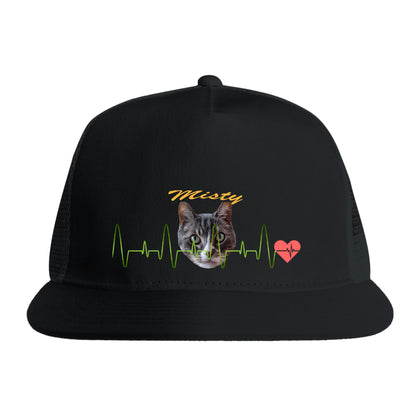 Custom Photo Your Pet's Face & Name - Heartbeat - Dog & Cat Personalized Custom Cap - Gift For Pet Owners, Pet Lovers