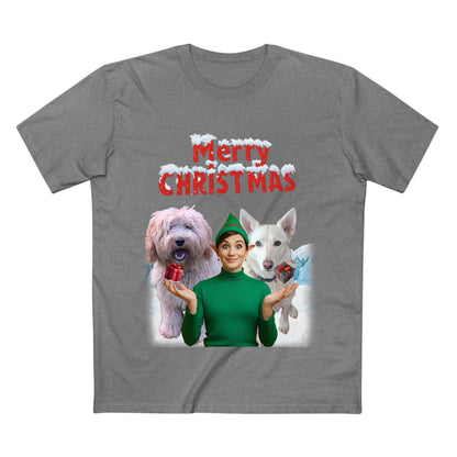 Xmas Tshirt - Santa, Elf & pets - Personalisable Gift for Dog and Cat Lovers