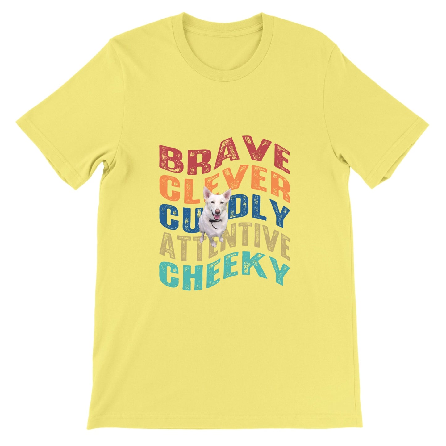Custom Pet Shirt - Upload one pet image + Wave Text - Gift For Dog and Cat Lovers, Personalised T-Shirt