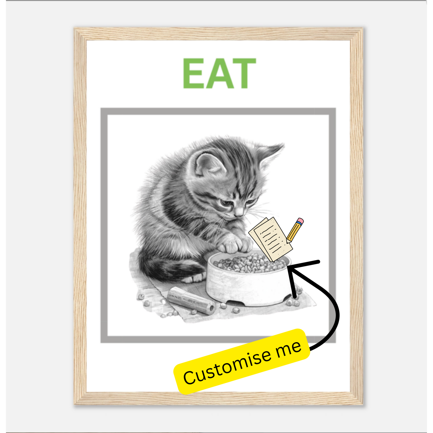 EatPrayLove - Eat Well - Wooden Framed Poster