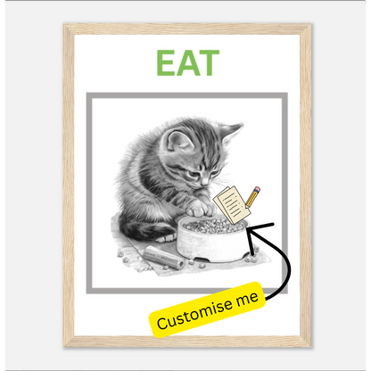 EatPrayLove - Eat Well - Wooden Framed Poster