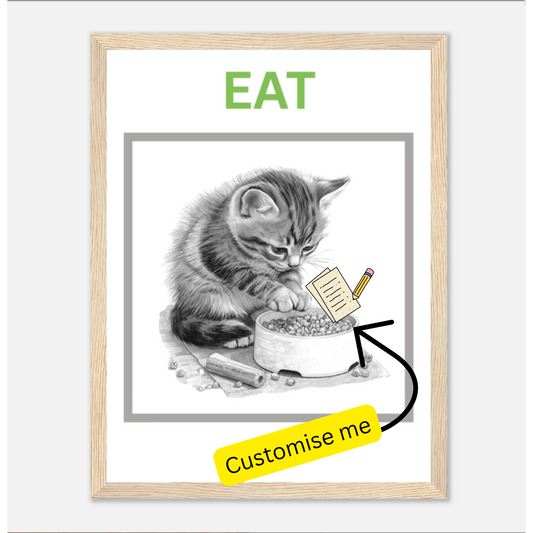 EatPrayLove - Eat Well - Wooden Framed Poster