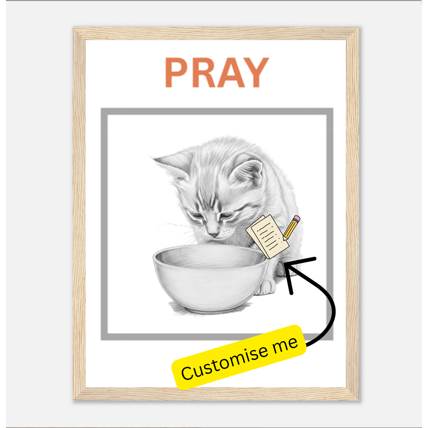 EatPrayLove - Pray Often - Wooden Framed Poster