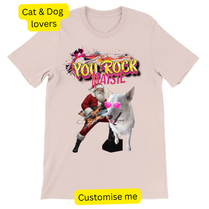 T-shirt - Rock Star Santa's Pet -   Gift For Dog & Cat Lovers, Personalised Unisex T-Shirt