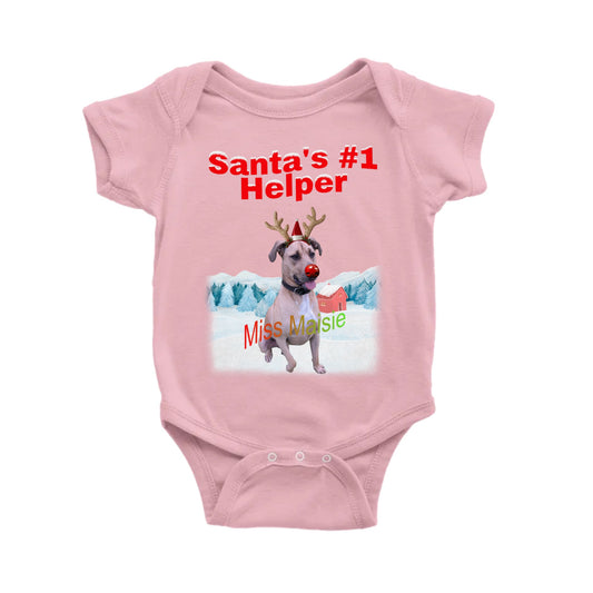 Classic Baby Bodysuit: Santa's #1 Helper – Personalised Pet Gift