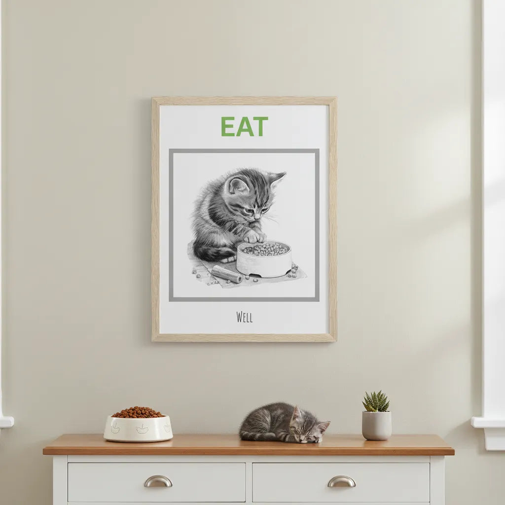 EatPrayLove - Eat Well - Wooden Framed Poster
