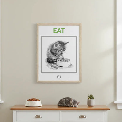 EatPrayLove - Eat Well - Wooden Framed Poster